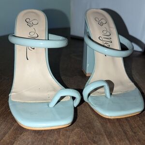 Sage Green One Toe Strap Heels